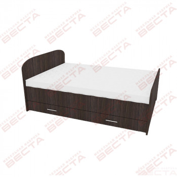 Кровать двухспальная ЛДСП 1400 с ящиками Венге в Мотыгино - motygino.mebel54.com | фото