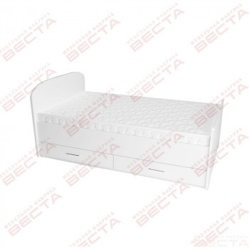 Кровать двухспальная МДФ 1600 с ящиками Белый в Мотыгино - motygino.mebel54.com | фото