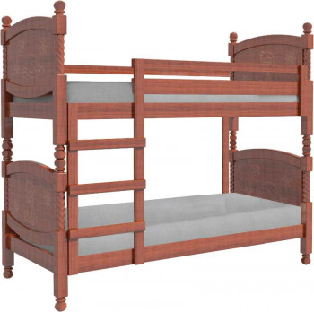Кровать двухъярусная Валерия из массива сосны 800*1890 Орех в Мотыгино - motygino.mebel54.com | фото