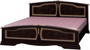 Кровать Елена из массива сосны 1200*2000 Орех в Мотыгино - motygino.mebel54.com | фото