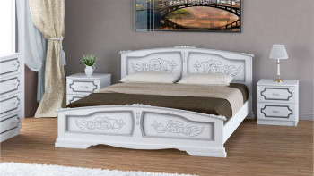 Кровать Елена из массива сосны 1400*2000 Белый Жемчуг в Мотыгино - motygino.mebel54.com | фото