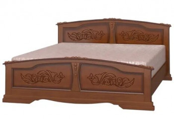 Кровать Елена из массива сосны 1400*2000 Орех в Мотыгино - motygino.mebel54.com | фото