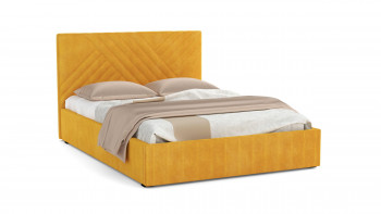 Кровать Гамма ш. 1400 (без основания для хранения) (велюр тенерифе куркума) в Мотыгино - motygino.mebel54.com | фото