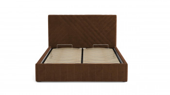 Кровать Гамма ш. 1400 (без основания для хранения) (велюр тенерифе шоколад) в Мотыгино - motygino.mebel54.com | фото