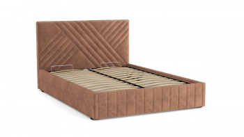 Кровать Гамма ш. 1400 (с основанием для хранения) (велюр тенерифе корица) в Мотыгино - motygino.mebel54.com | фото