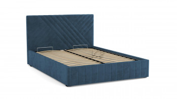 Кровать Гамма ш. 1400 (с основанием для хранения) (велюр тенерифе океан) в Мотыгино - motygino.mebel54.com | фото
