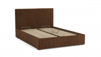 Кровать Гамма ш. 1400 (с основанием для хранения) (велюр тенерифе шоколад) в Мотыгино - motygino.mebel54.com | фото
