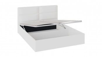 Кровать «Глосс» с мягкой обивкой и подъемным механизмом тип 1 (1400) (Белая) в Мотыгино - motygino.mebel54.com | фото