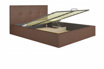 Кровать интерьерная 1,4м ящик и ортопед с подъемом Милос Атлант (Коричневый) в Мотыгино - motygino.mebel54.com | фото