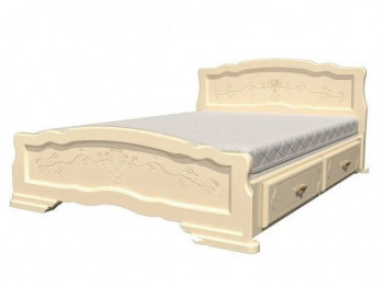 Кровать Карина-6 с ящиками из массива сосны 900*2000 Белый Жемчуг в Мотыгино - motygino.mebel54.com | фото