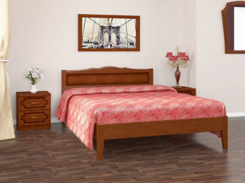 Кровать Карина-7 из массива сосны 1200*2000 Орех в Мотыгино - motygino.mebel54.com | фото