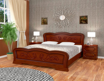 Кровать Карина-8 из массива сосны 1200*2000 Орех в Мотыгино - motygino.mebel54.com | фото