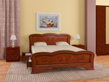 Кровать Карина-8 с ящиками из массива сосны 1200*2000 Орех в Мотыгино - motygino.mebel54.com | фото