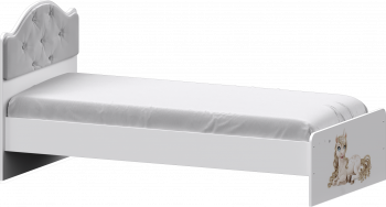 Кровать Каспер с мягкой спинкой и фотопечатью (800х1900) Белый в Мотыгино - motygino.mebel54.com | фото
