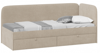Кровать «Молли» с мягкой обивкой (900) тип 1 (Микровелюр Scandi Cream 03) в Мотыгино - motygino.mebel54.com | фото