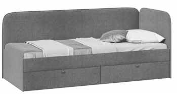 Кровать «Молли» с мягкой обивкой (900) тип 1 (Микровелюр Scandi Graphite 22) в Мотыгино - motygino.mebel54.com | фото