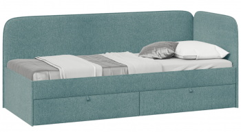 Кровать «Молли» с мягкой обивкой (900) тип 1 (Микровелюр Scandi Indigo 11) в Мотыгино - motygino.mebel54.com | фото