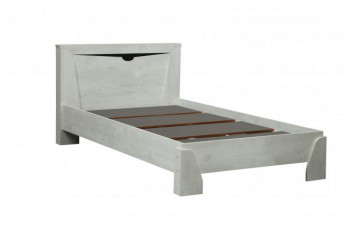 Кровать одинарная 33.07 с настилом "Лючия" (ш. 900)/(бетон пайн белый / венге / белый) в Мотыгино - motygino.mebel54.com | фото