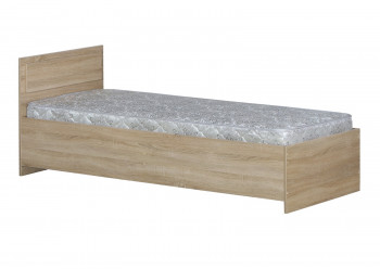 Кровать одинарная 800-2 без матраса (прямые спинки) Дуб Сонома в Мотыгино - motygino.mebel54.com | фото