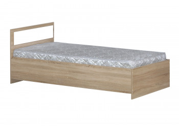 Кровать одинарная 900-2 без матраса (прямые спинки) Дуб Сонома в Мотыгино - motygino.mebel54.com | фото