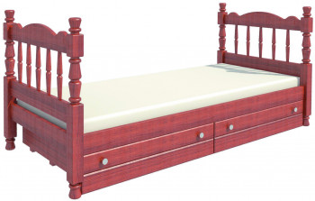 Кровать одинарная Аленка из массива сосны 800*1890 Орех в Мотыгино - motygino.mebel54.com | фото