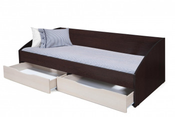 Кровать одинарная "Фея - 3" (симметричная) New (венге / вудлайн кремовый / ДВПО: белый) в Мотыгино - motygino.mebel54.com | фото