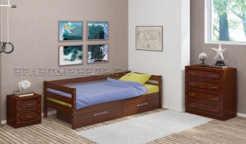 Кровать одинарная ГЛОРИЯ из массива сосны  900*2000 (Орех) в Мотыгино - motygino.mebel54.com | фото