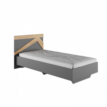 Кровать односпальная 0,9м Теодора (графит/дуб крафт золотой) в Мотыгино - motygino.mebel54.com | фото