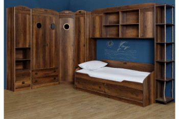 Кровать с 2-мя ящиками «Навигатор» (Дуб Каньон) в Мотыгино - motygino.mebel54.com | фото