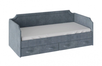 Кровать с мягкой обивкой и ящиками «Кантри» Тип 1 (900) (Замша синяя) в Мотыгино - motygino.mebel54.com | фото