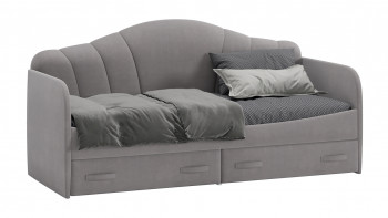 Кровать с мягкой спинкой и ящиками «Сабрина» 900 Светло-серый в Мотыгино - motygino.mebel54.com | фото