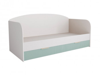 Кровать с ящиками ДКД 2000.1 Лавис (Белый софт/Зеленый софт/корпус Белый) в Мотыгино - motygino.mebel54.com | фото