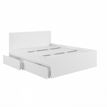 Кровать с ящиками К1.6М Мадера Белый в Мотыгино - motygino.mebel54.com | фото