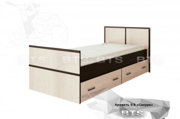 Кровать Сакура с настилом и ящиками 0,9 (Венге/Лоредо) в Мотыгино - motygino.mebel54.com | фото