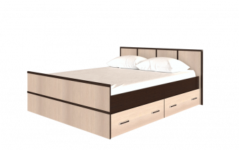 Кровать Сакура с настилом и ящиками 1,4 (Венге/Лоредо) в Мотыгино - motygino.mebel54.com | фото