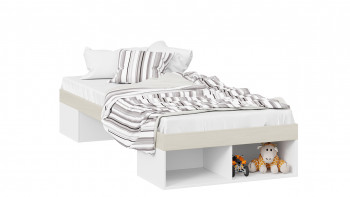 Кровать «Сканди»  Дуб Гарден/Белый в Мотыгино - motygino.mebel54.com | фото