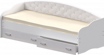 Кровать Софа-7 с мягкой спинкой (800х1900) Белый в Мотыгино - motygino.mebel54.com | фото
