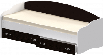 Кровать Софа-7 с мягкой спинкой (800х1900) Белый/Венге в Мотыгино - motygino.mebel54.com | фото