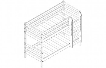Кровать Соня вариант 11 низкая с прямой лестницей Белый полупрозрачный в Мотыгино - motygino.mebel54.com | фото