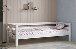 Кровать Соня Вариант 2 с задней защитой Белый полупрозрачный в Мотыгино - motygino.mebel54.com | фото