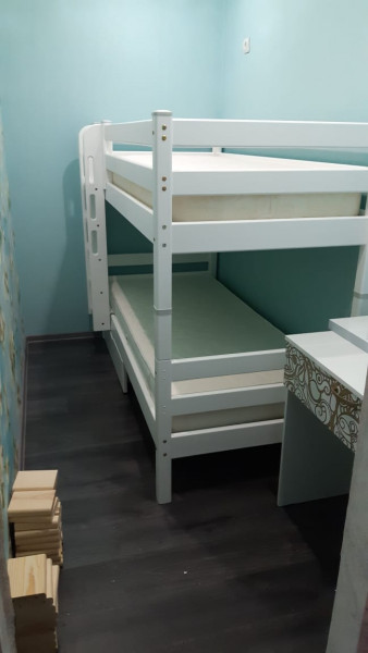 Кровать Соня вариант 9 двухъярусная с прямой лестницей Белый полупрозрачный в Мотыгино - motygino.mebel54.com | фото