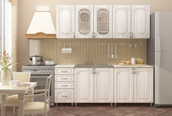 Кухонный гарнитур Лиза-1 (2,0м) (Белый/Сандал) в Мотыгино - motygino.mebel54.com | фото