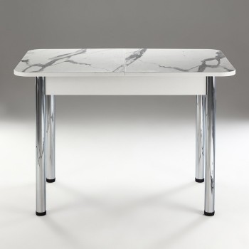 Кухонный стол 1100*700/400 ф 2 Пластик, мрамор белый в Мотыгино - motygino.mebel54.com | фото