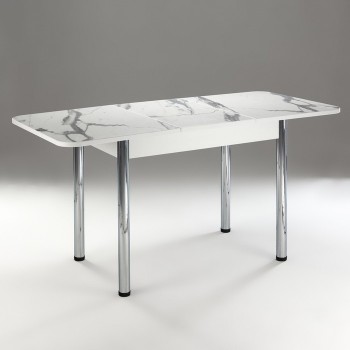 Кухонный стол 1100*700/400 ф 2 Пластик, мрамор белый в Мотыгино - motygino.mebel54.com | фото