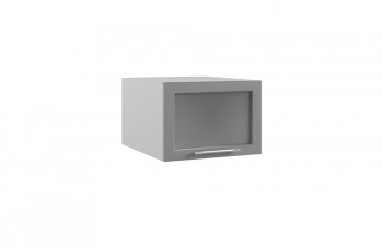 Лофт ГПГС 500 шкаф верхний горизонтальный глубокий со стеклом (Бетон светлый/корпус Серый) в Мотыгино - motygino.mebel54.com | фото