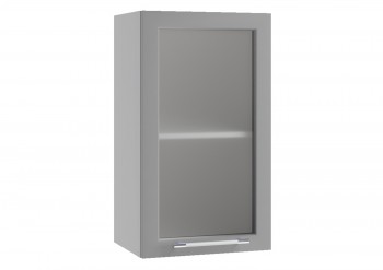 Лофт ПС 400 шкаф верхний со стеклом (Штукатурка серая/корпус Серый) в Мотыгино - motygino.mebel54.com | фото