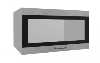 Лофт ВПГСФ 800 шкаф верхний горизонтальный со стеклом высокий с фотопечатью (Бетон светлый/корпус Серый) в Мотыгино - motygino.mebel54.com | фото