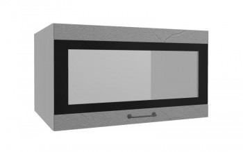 Лофт ВПГСФ 800 шкаф верхний горизонтальный со стеклом высокий с фотопечатью (Штукатурка серая/корпус Серый) в Мотыгино - motygino.mebel54.com | фото