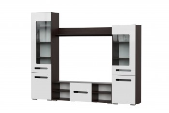 Мебель для гостиной МГС 6 (Исполнение 1/Венге/Белый глянец) в Мотыгино - motygino.mebel54.com | фото