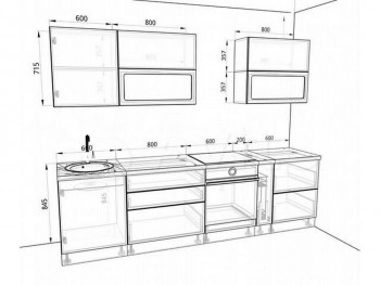 Модульная кухня Бруклин 2.4 x 2 м (Бетон белый) в Мотыгино - motygino.mebel54.com | фото